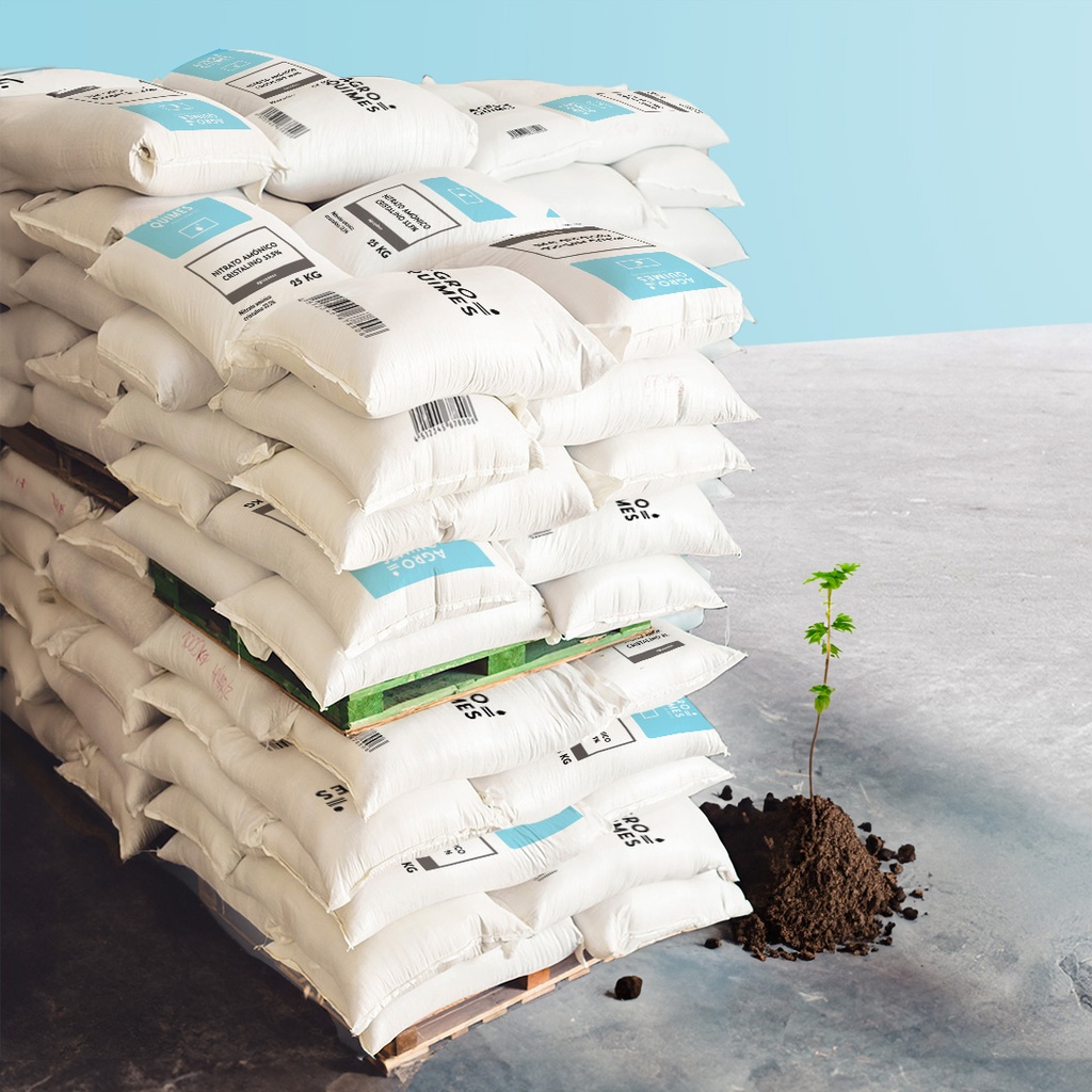 Nitrato amónico cristalino 33,5% - Palé sacos de 25Kg (1200Kg)